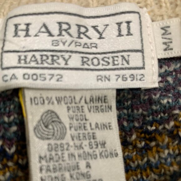 VINTAGE HARRY II BY HARRY ROSEN KNITTED WOOL SWEATERS PATTERN SIZE M - Picture 9 of 9